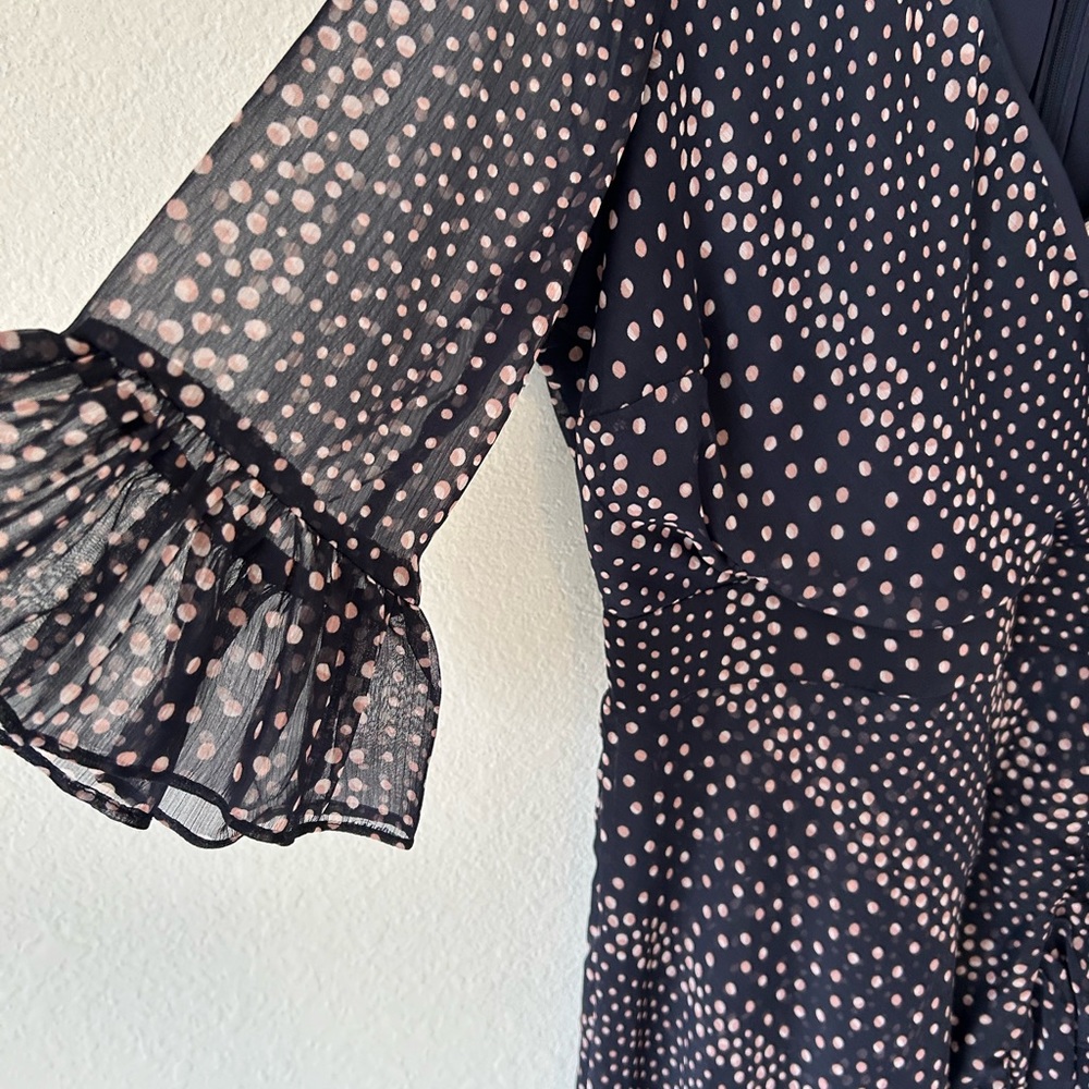 BB Dakota Vintage Navy Dress With Ruffled Trim - Picture 8 of 9